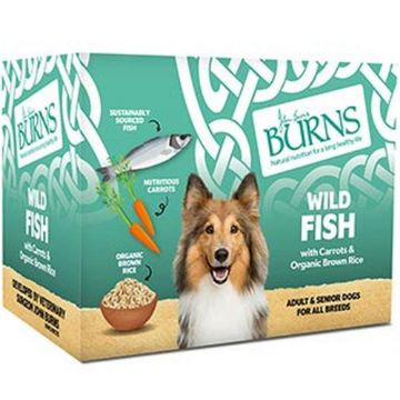 Burns Tray Adult Dog Wild Fish 395g x 8