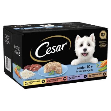 Cesar Foil Tray Senior 10+ in Delicate Jelly 150g 8-pk x 3
