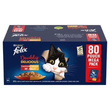 Felix AGAIL Cat Pouch Doubly Delicious Meat 85g 80pk