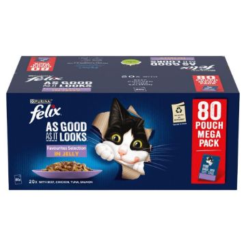 Felix AGAIL Cat Pouch Favourites Selection Jelly 85g 80pk