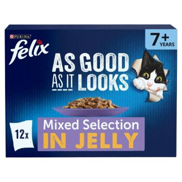 Felix AGAIL 7+ Senior Cat Pouch Mixed Selection 85g 12-Pack x 4