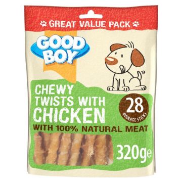 Good Boy Dog Treats Chewy Twists with Chicken 320g x 5