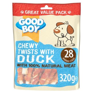 Good Boy Dog Treats Chewy Duck Twists 320g x 5