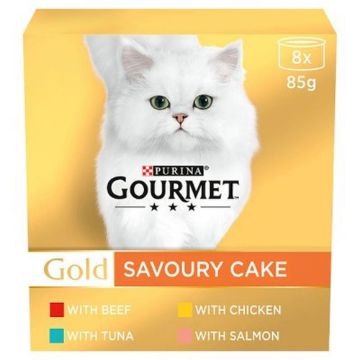 Gourmet Gold Savoury Cake Meat & Veg Multipack 8pk x 6