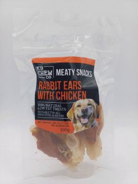 K9 MS Rabbit Ears with Chicken 100g x 1