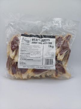 K9 MS Rabbit Ears with Lamb 1kg BULK x 1