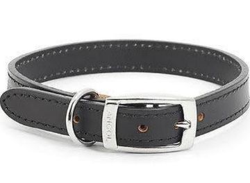 Ancol Heritage Leather Collar Black Size 2 14" x 1