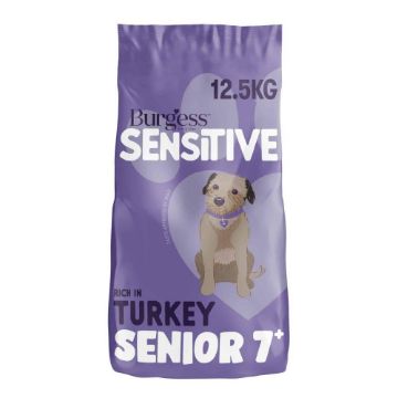 Burgess Sensitive Senior 7+ Dog Turkey 12.5kg