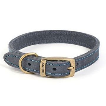 Ancol Timberwolf Leather Collar Blue 12" x 1