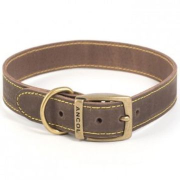 Ancol Timberwolf Leather Collar Sable 18" x 1