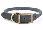 Ancol Timberwolf Rolled Leather Collar Blue 18" Size 4 x 1