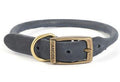 Ancol Timberwolf Rolled Leather Collar Blue 20" Size 5 x 1
