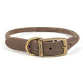 Ancol Timberwolf Rolled Leather Collar Sable 22" Size 6 x 1