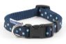 Ancol Nylon Adjustable Collar Navy & Sky Blue Polka 20-30cm Size 1-2 x 1