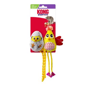 KONG Cat Toy Scrattles Chicken & Egg 2pk x 1