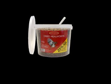 J&J Dried Mealworms 1.6kg TUB x 1