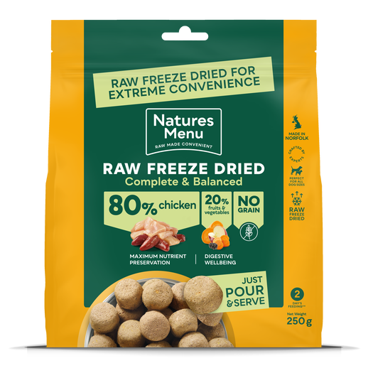 Natures Menu 80% Chicken Freeze Dried Raw Dog Food 5 x 250g