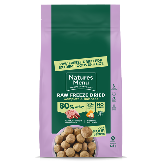 Natures Menu Turkey Raw Freeze Dried Dog Food 4 x 625g
