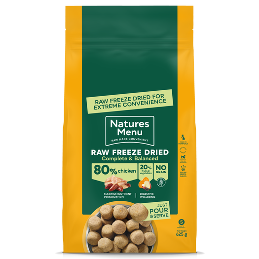 Natures Menu 80% Chicken Freeze Dried Dog Food Complete Balanced 4 x 625g