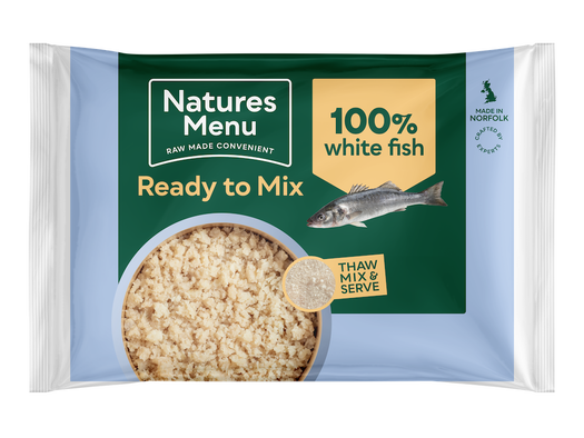 Natures Menu 100% White Fish Raw Ready to Mix Pet Food 12 x 400g