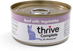 Thrive Complete Beef with Vegetables Wet Cat Food – Single Protein – Adult & Senior – 12 x 75g Cans