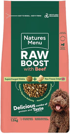 Natures Menu Raw boost Dry Food for Dogs with Beef - 1,5kg