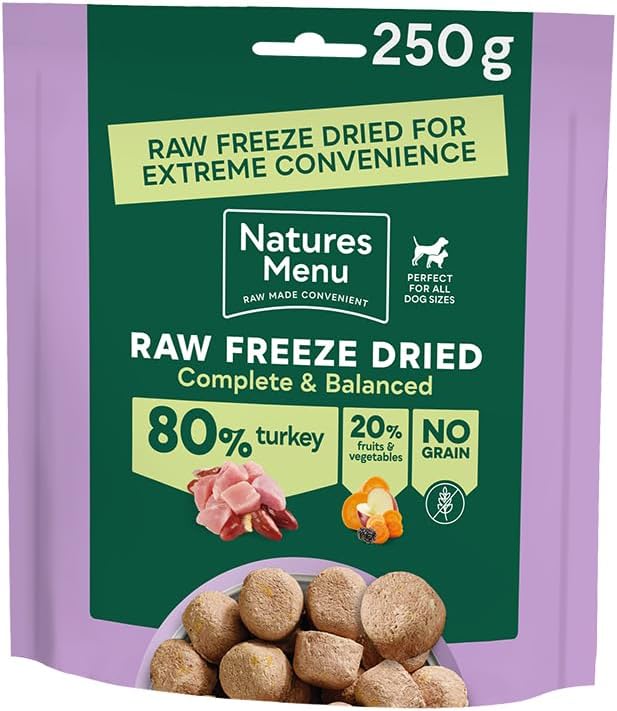 Natures Menu Freeze Dried Complete & Balanced Dog Food Nuggets - Turkey - 250g