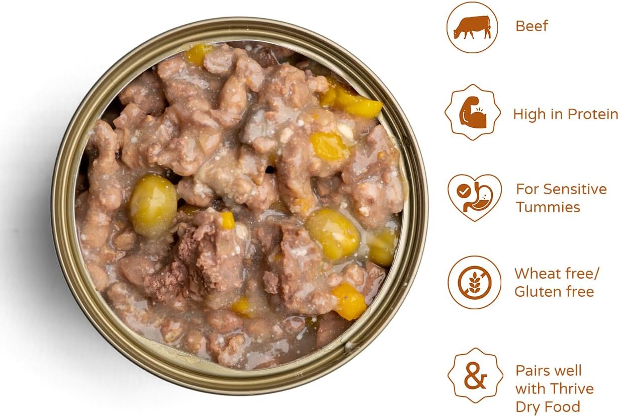 Thrive Complete Beef with Vegetables Wet Cat Food – Single Protein – Adult & Senior – 12 x 75g Cans