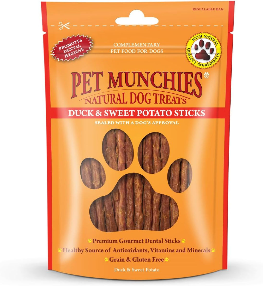 Pet Munchies Dog Treats Duck & Sweet Potato Sticks 90g x 8