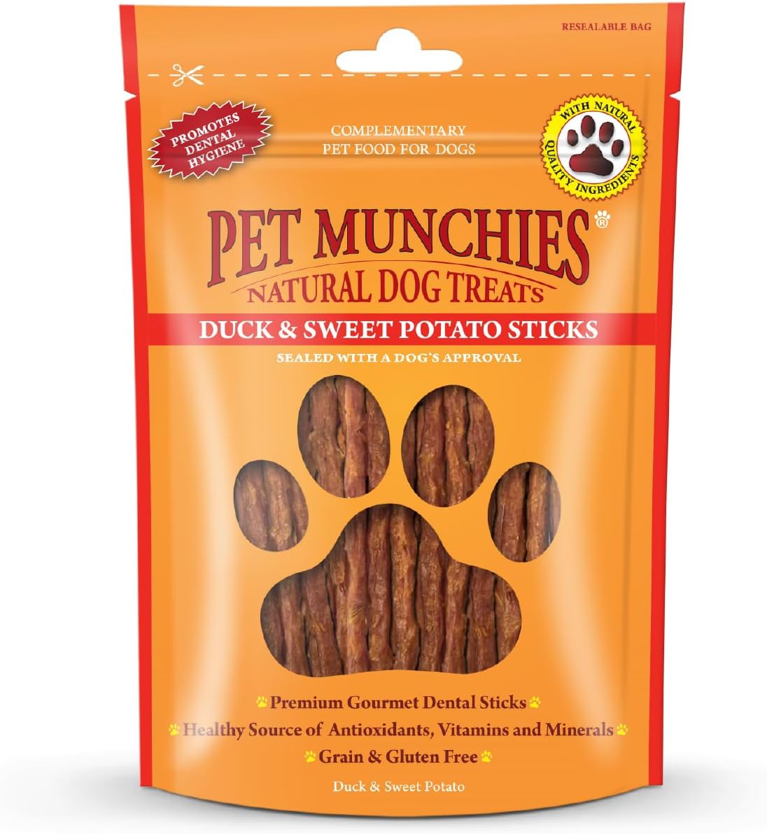 Pet Munchies Dog Treats Duck & Sweet Potato Sticks 90g x 8