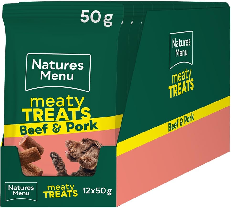 Natures Menu Meaty Treats for Adult Dogs with Beef - 12 x 50g