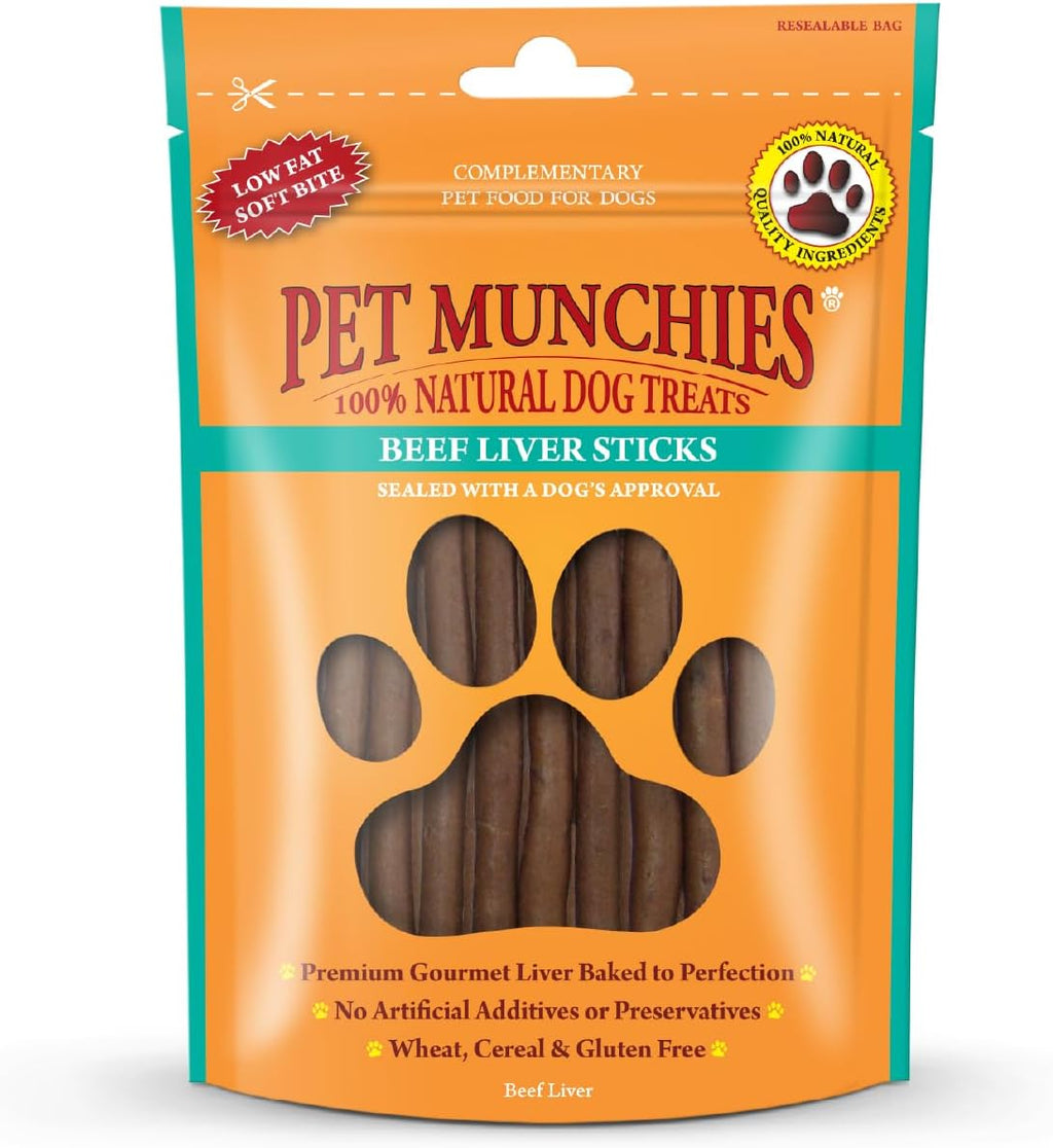 Pet Munchies Dog Treats Beef Liver Sticks 90g x 8