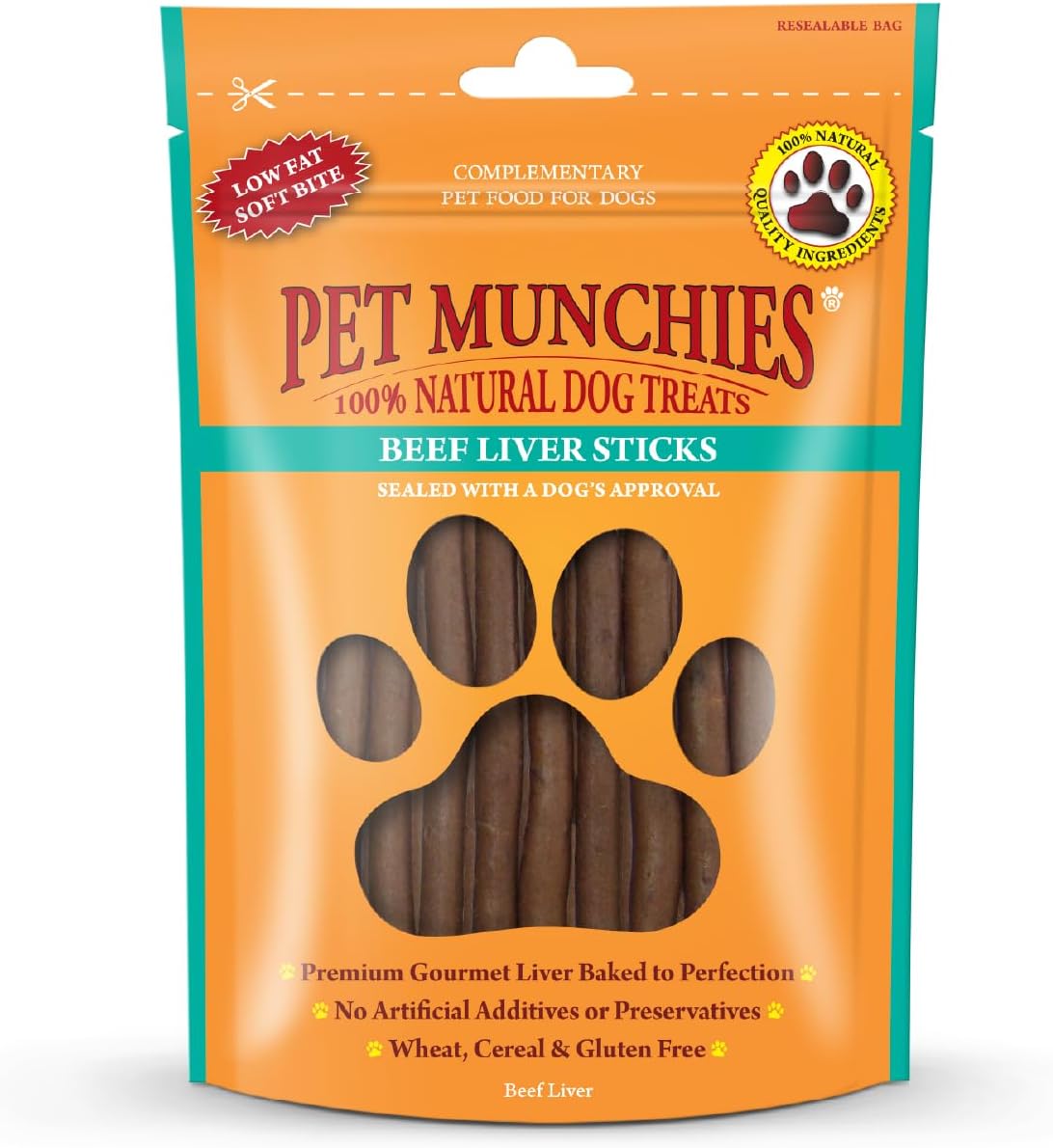 Pet Munchies Dog Treats Beef Liver Sticks 90g x 8