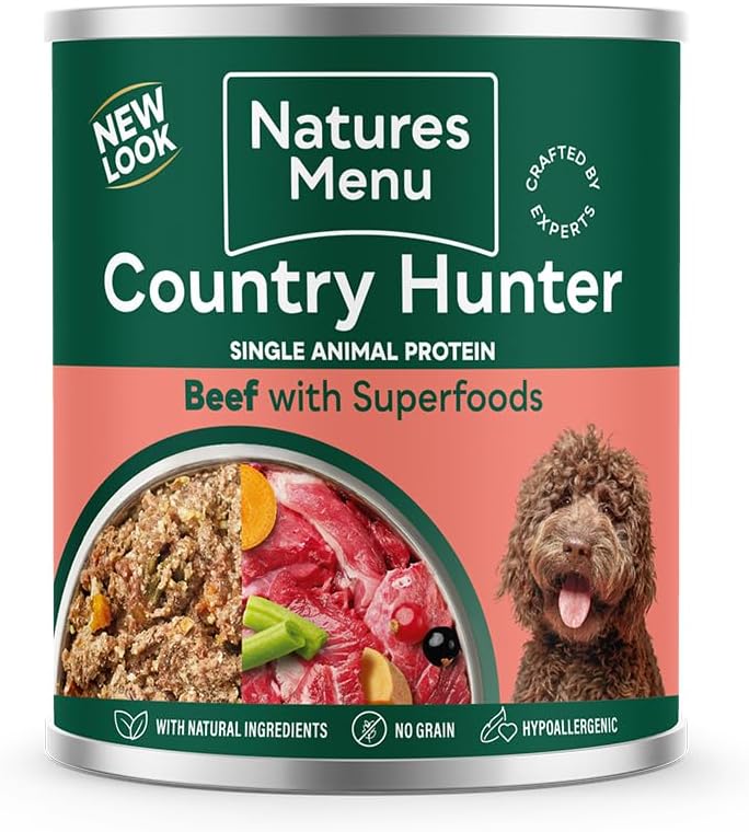Natures Menu Country Hunter Dog Food Can Beef with Superfoods (6 x 600g)