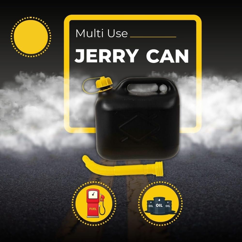 20 Litre Jerry Can for Liquid with Spout, Emergency Backup Storage for Cars, Motorcycles, Vans