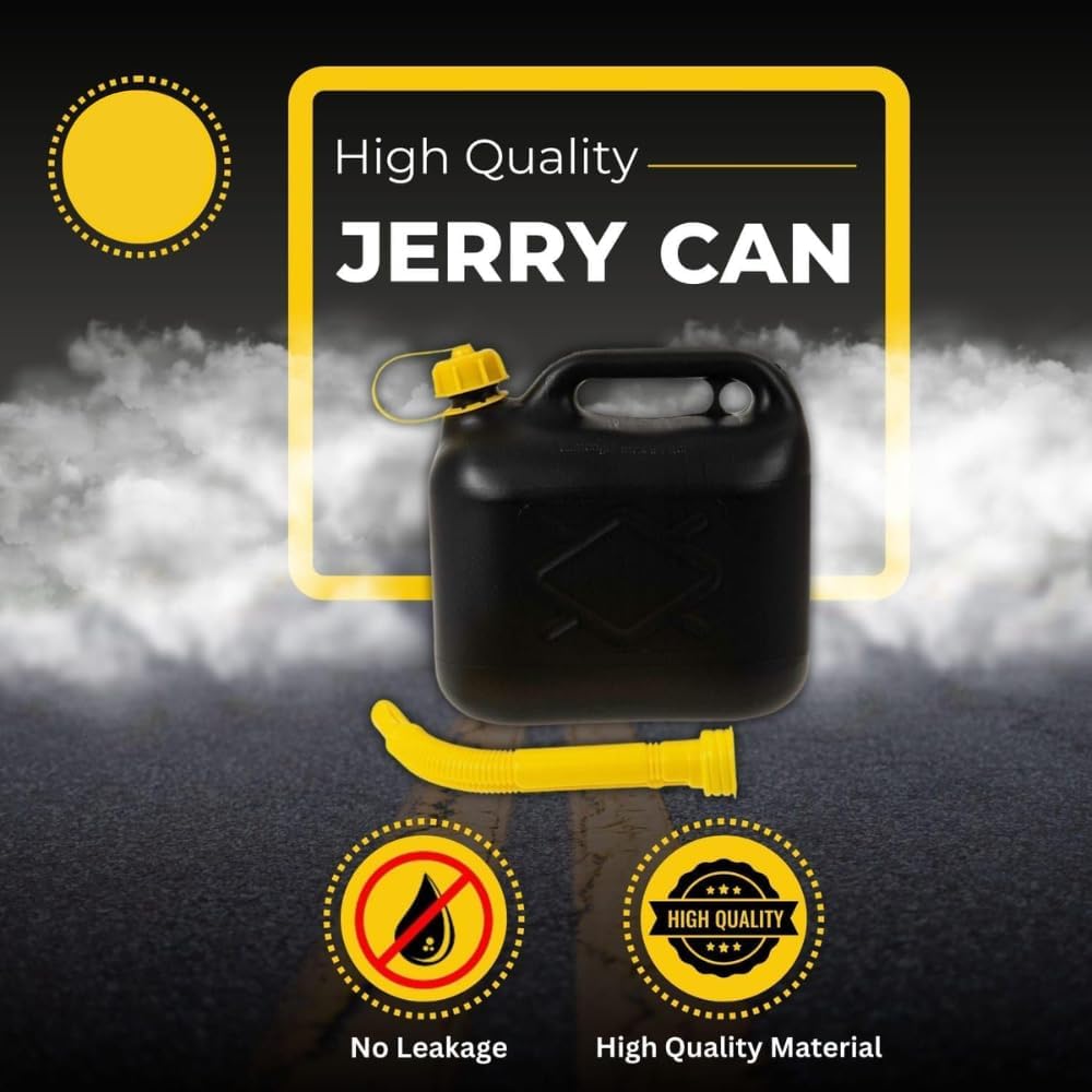 20 Litre Jerry Can for Liquid with Spout, Emergency Backup Storage for Cars, Motorcycles, Vans