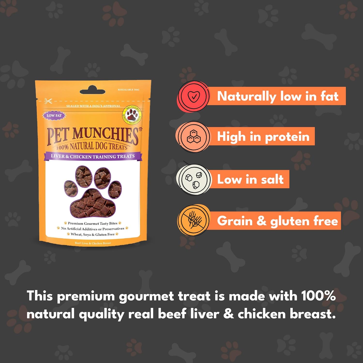 Pet Munchies Dog Training Treats Liver & Chicken 50g x 8