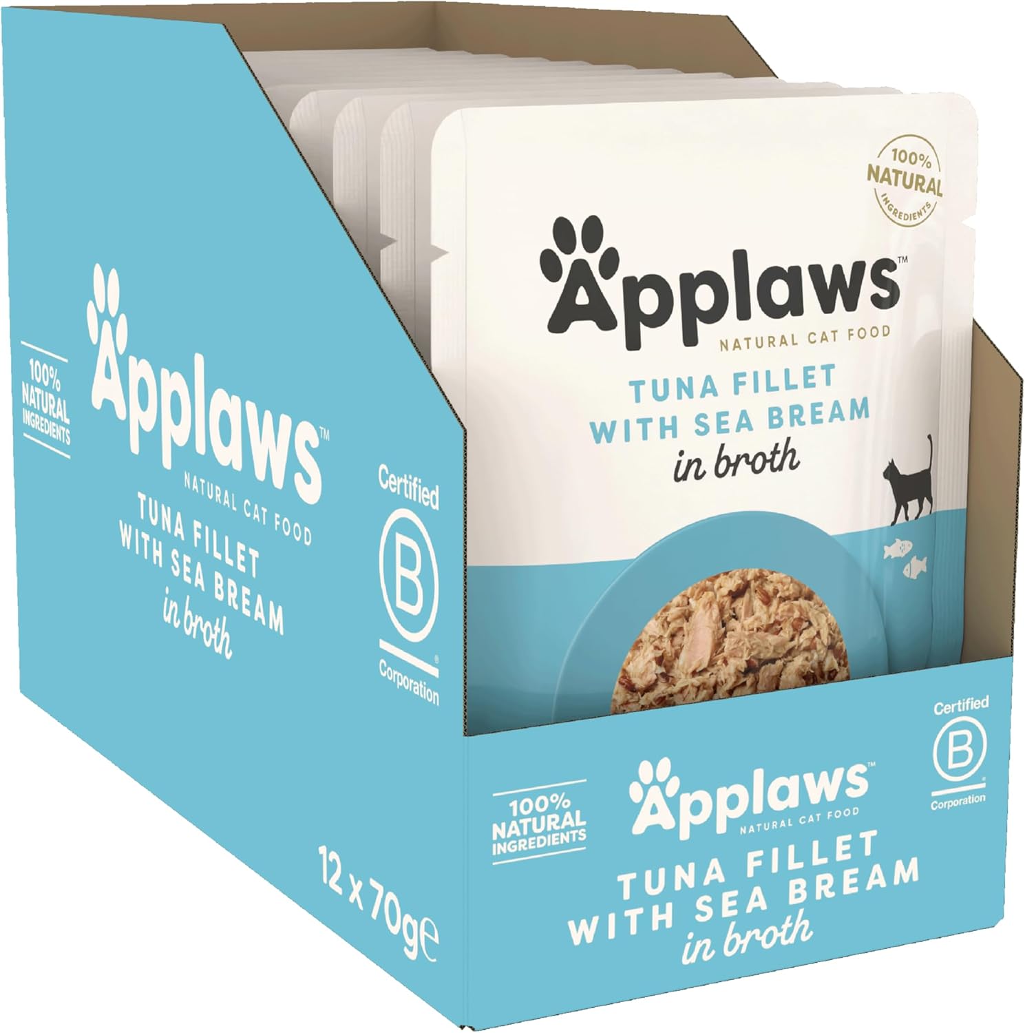 Applaws Cat Pouch Tuna Fillet & Sea Bream 70g x 12