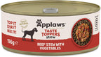 Applaws 100% Natural Wet Dog Food Tins, Grain Free Beef with Vegetables Stew, 156g (Pack of 12)