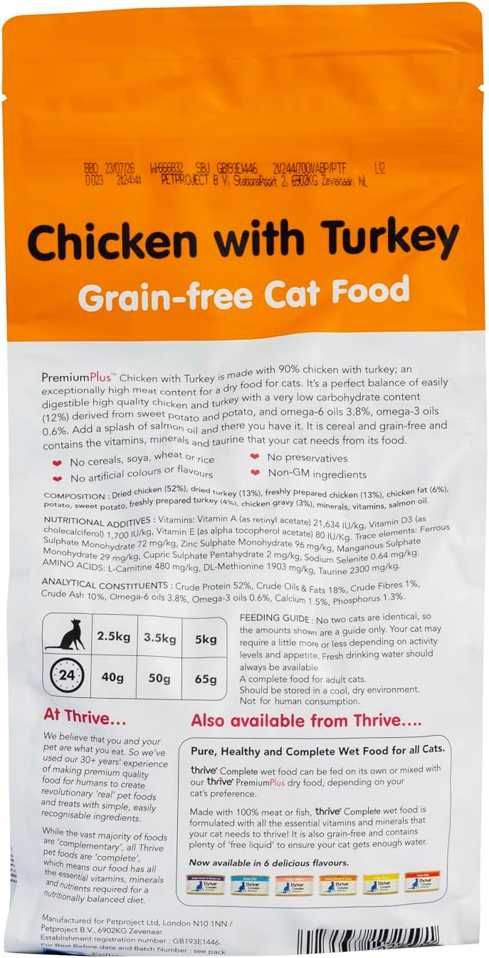 Thrive Cat Premium Plus Dry Chicken & Turkey 1.5kg x 1