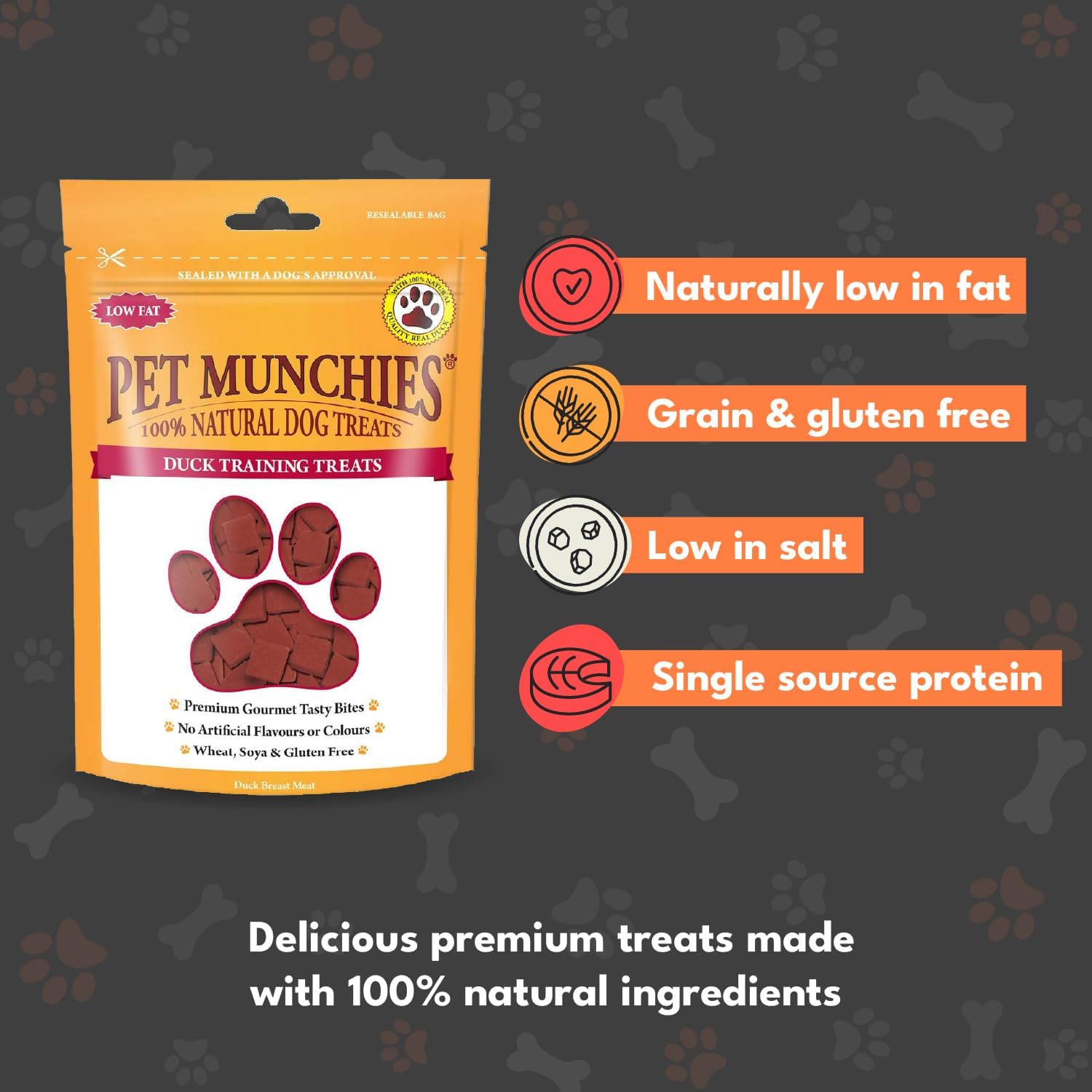 Pet Munchies Dog Training Treats Duck 50g x 8