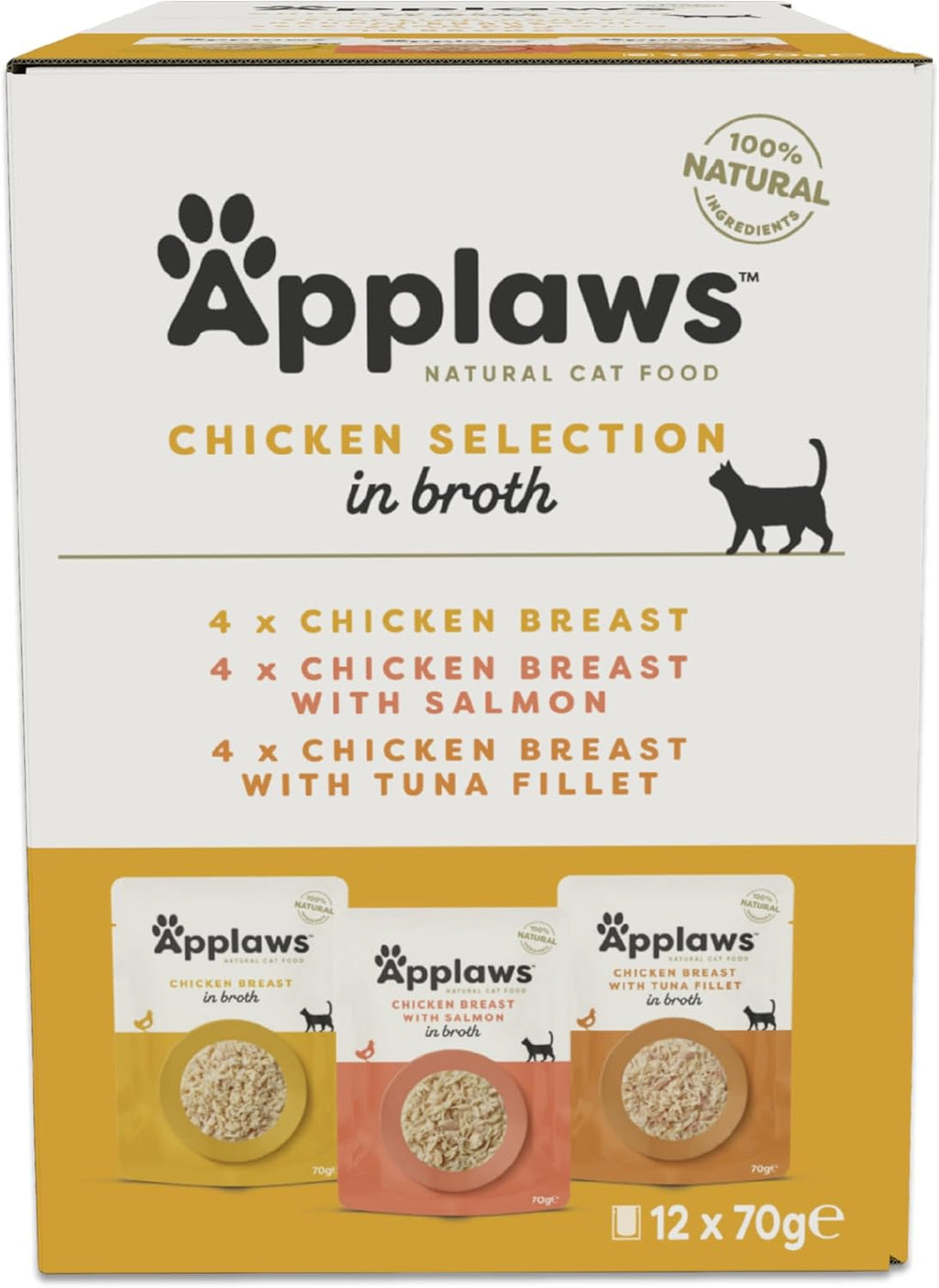 Applaws Cat Pouch Multipack - Chicken Selection in Broth 70g 12pk x 1