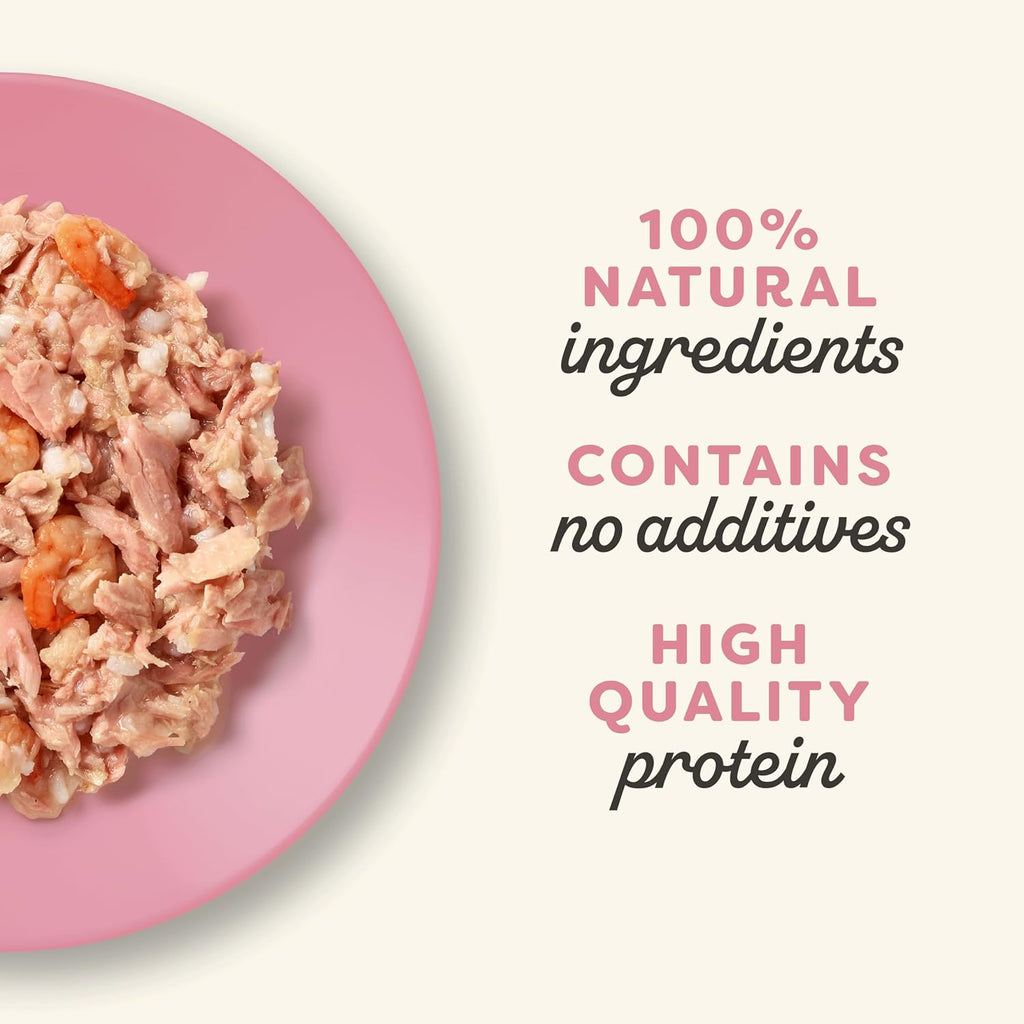 Applaws 100% Natural Wet Cat Food Tins, Tuna Fillet with Prawn in Broth 70 g for Adult Cats (24 x 70 g Tins)