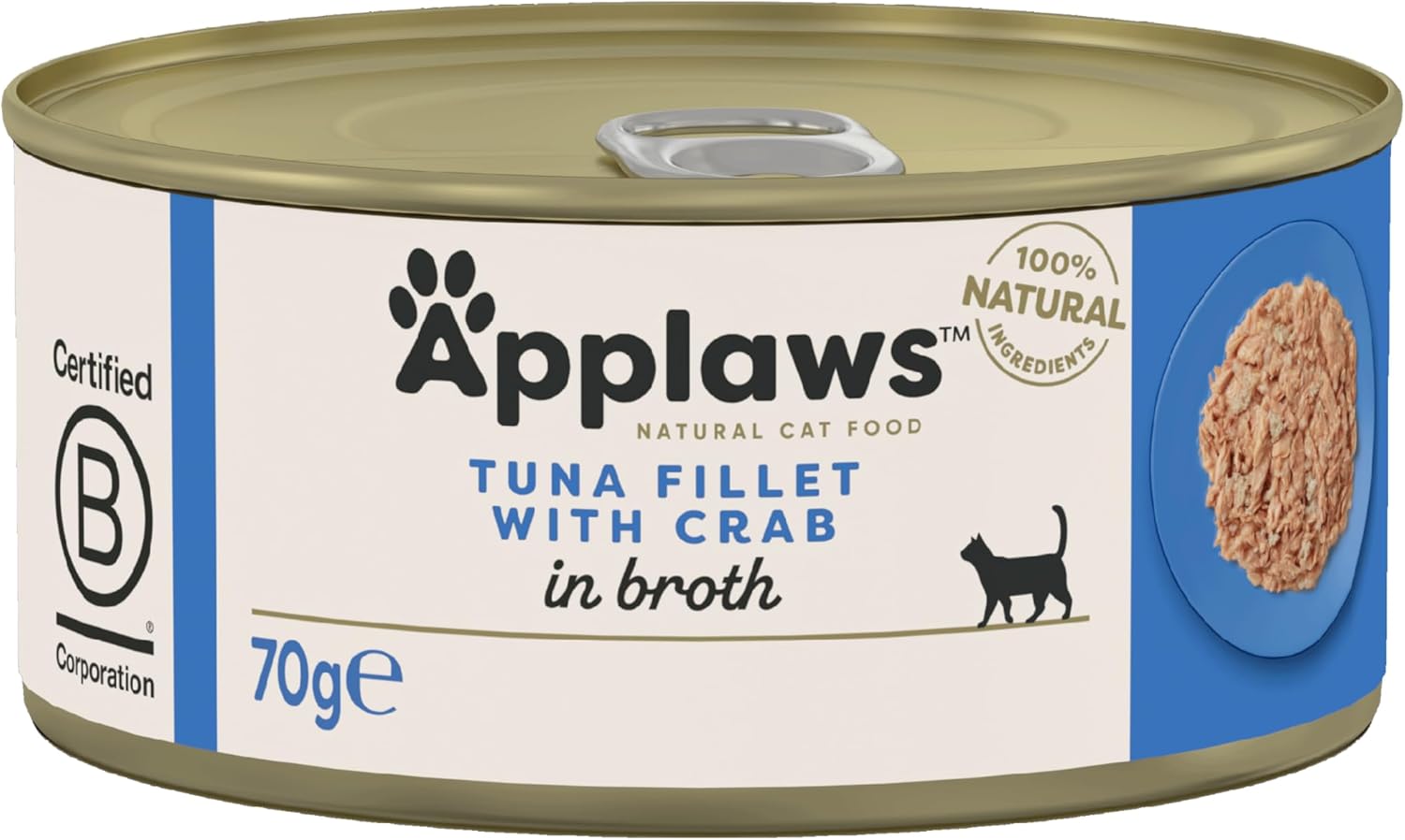 Applaws 100% Natural Wet Cat Food, Tuna with Crab, 70g (Pack of 24)