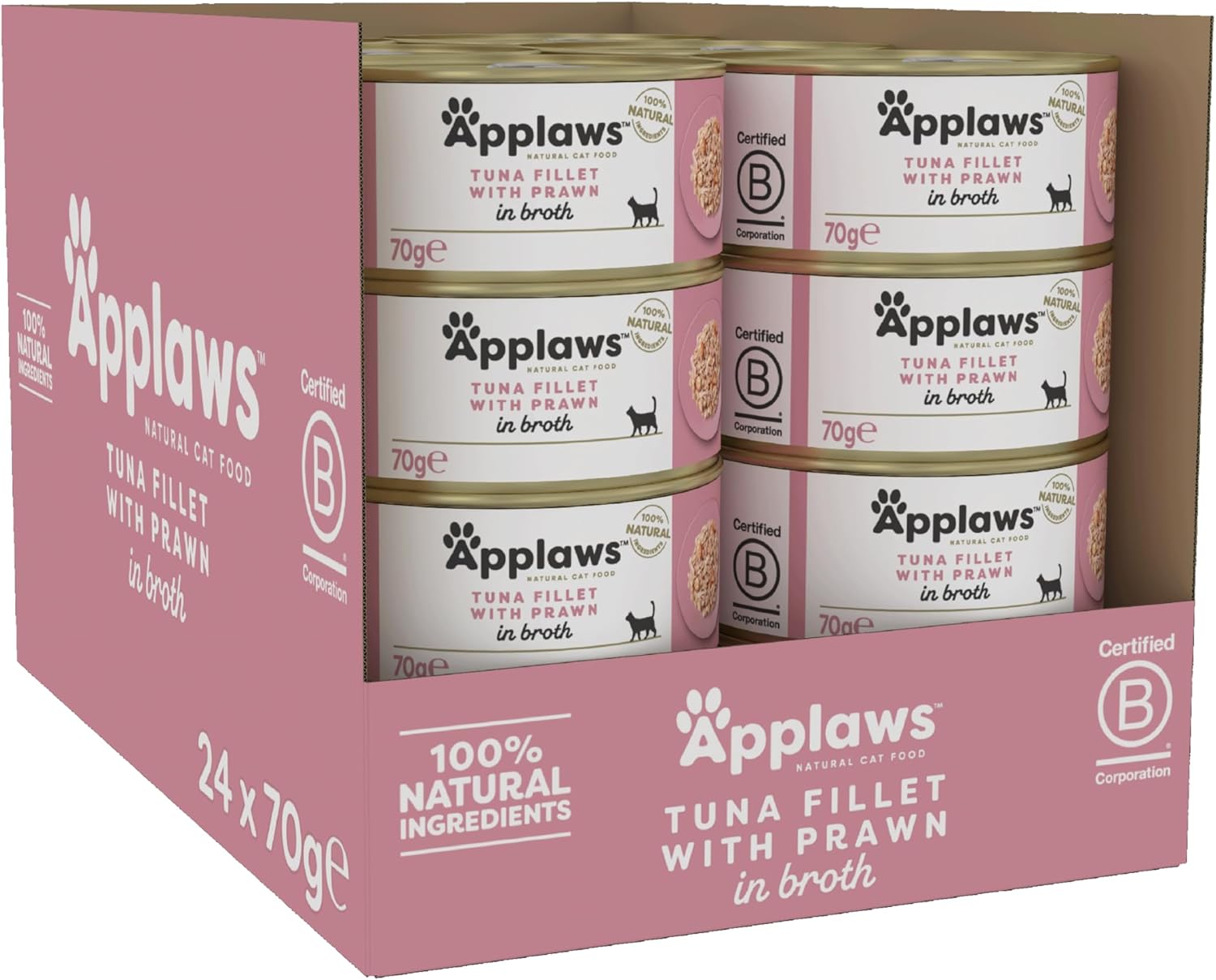 Applaws Cat Can Tuna & Prawn in Broth 70g x 24