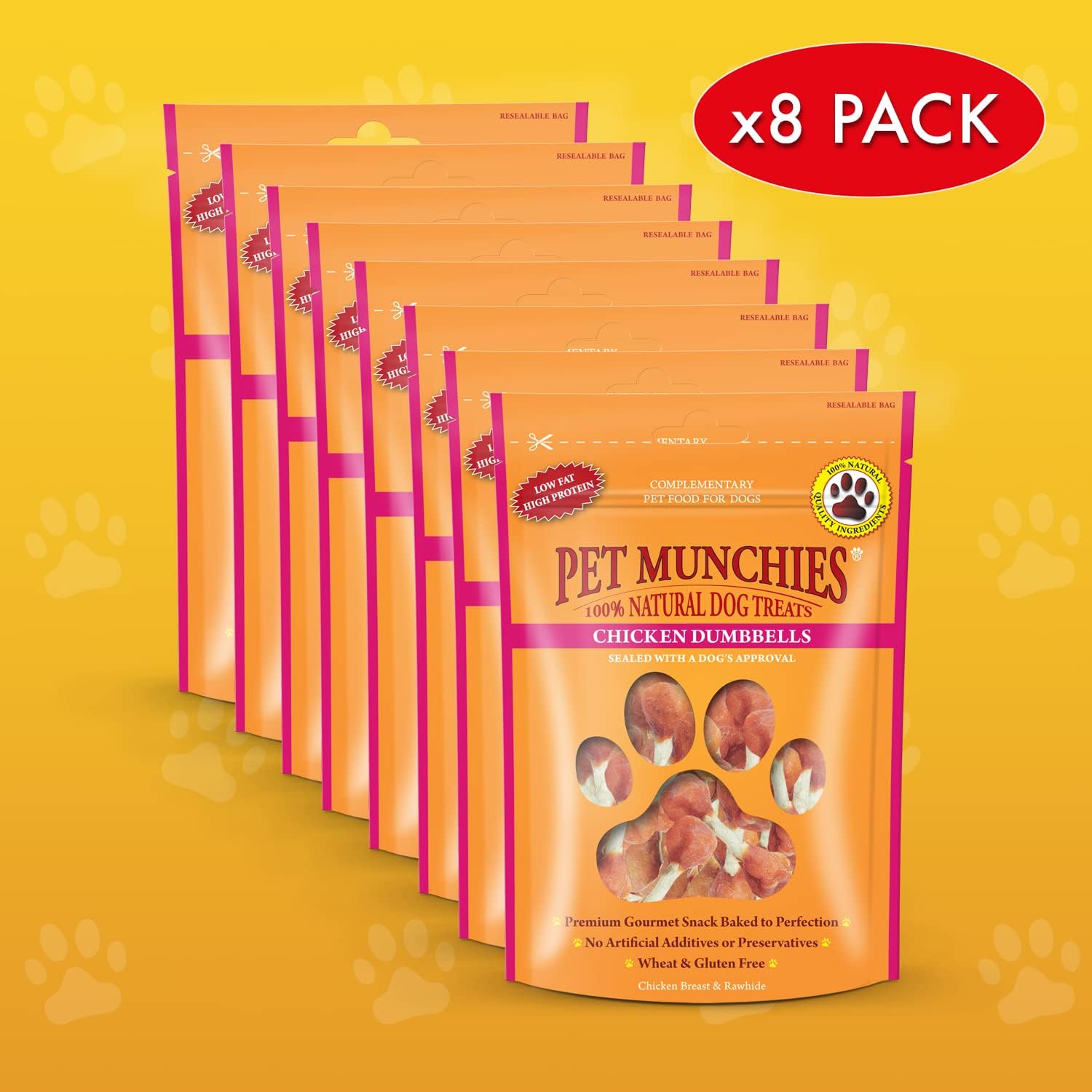 Pet Munchies Dog Treats Chicken Dumbbells 80g x 8