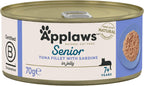 Applaws Natural Senior Wet Cat Food, Tuna with Sardines in a Soft Mousse 70g Tin(Pack of 24 x 70g Tins)