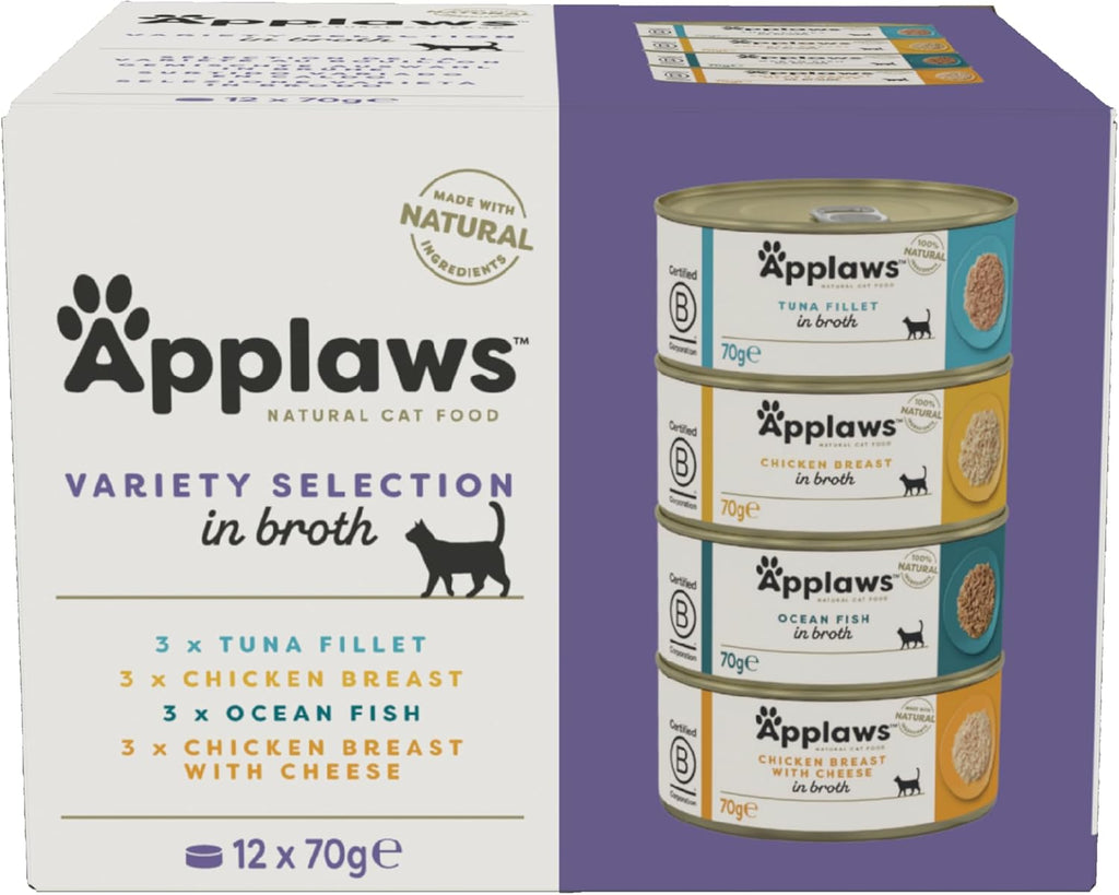 Applaws Cat Can Mixed Selection in Broth 70g 12pk x1