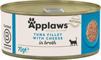 Applaws 100% Natural Wet Cat Food Tuna with Cheese Tin, 70g (Pack of 24)