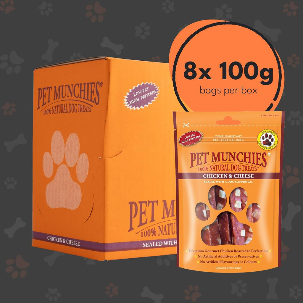 Pet Munchies Dog Treats Chicken & Cheese 100g x 8